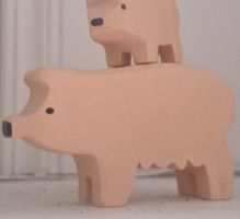 Holzschweinli Stapelspielzeug guter Zustand