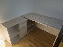 Eckschreibtisch Holzoptik mit Stauraum 
