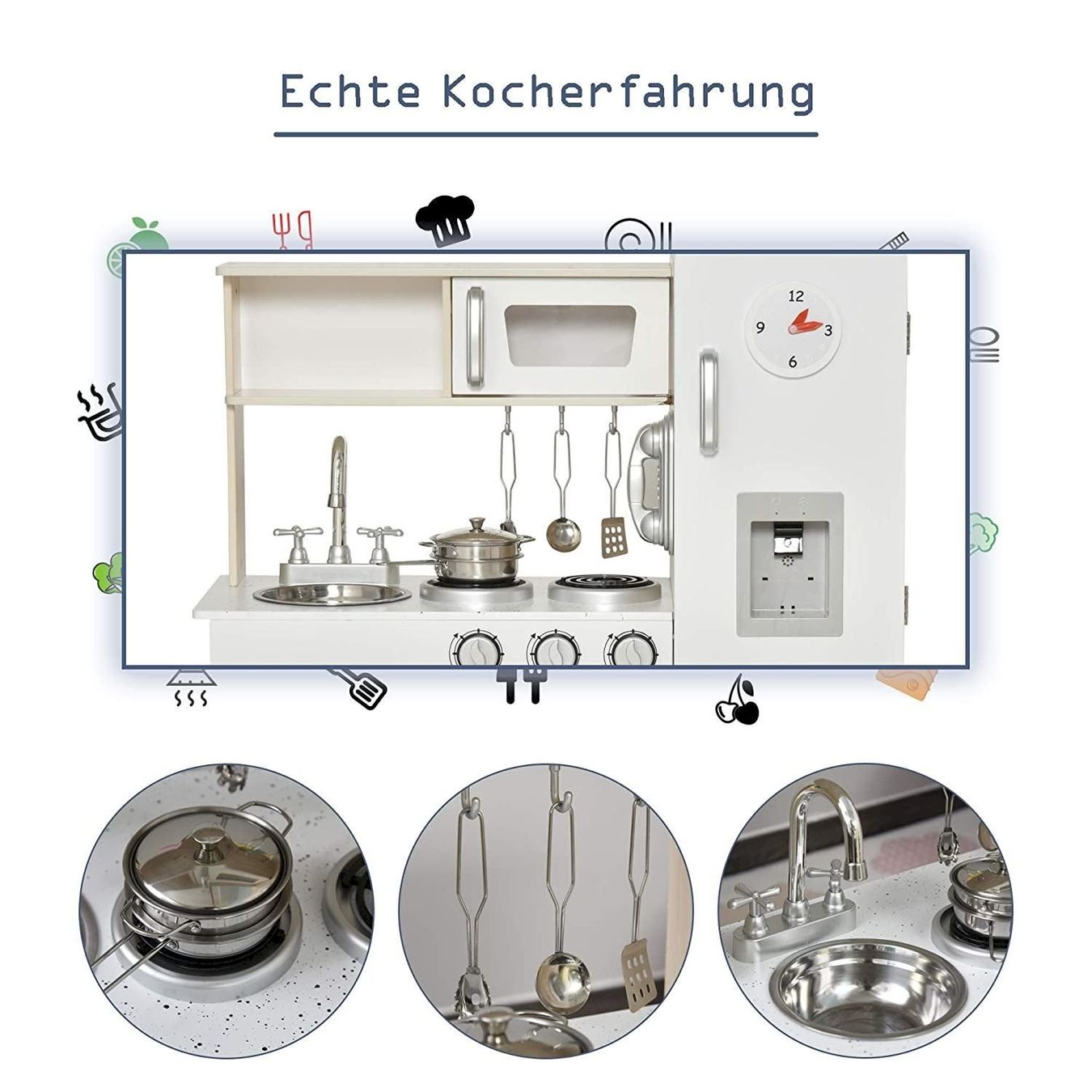 Giocattoli: Kinderküche mit Zubehör MDF Weiß – Nuovo e nell'imballaggio originale da Bottighofen venduto da zaap 4