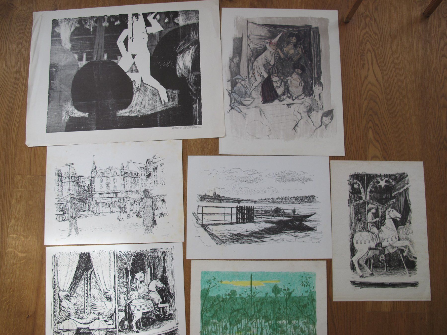 Grafica & Litografie: Werner Hofmann/Otto Bachmann/4x Wolf/1x? Lithos – Usato da Wädenswil venduto da Turusukko