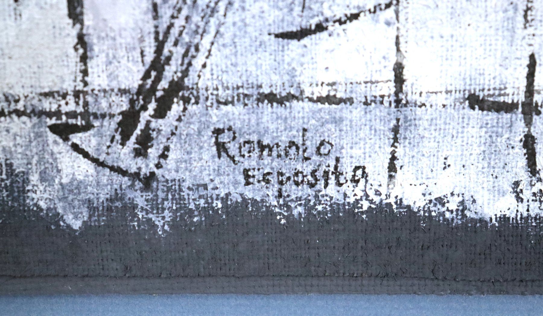 Gemälde: Romolo Esposito, Mischtechnik "Klee-Garten" signiert – Gebraucht aus Zug von Kunst-Fundgrube 2