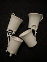 Kaiser Germany White Porcelain Cups 4 Pieces Good Condition