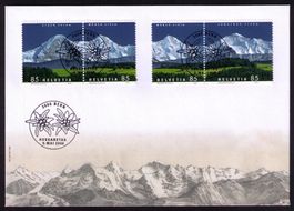 2006_1202-04_EIGER_MÖNCH_JUNGFRAU_FDC beide PAARE mit VO !!