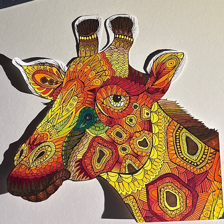 Poster & Bilder: Bild von Hand gemalt "Giraffe" 21cm – Gebraucht aus Muhen von jol_ina00