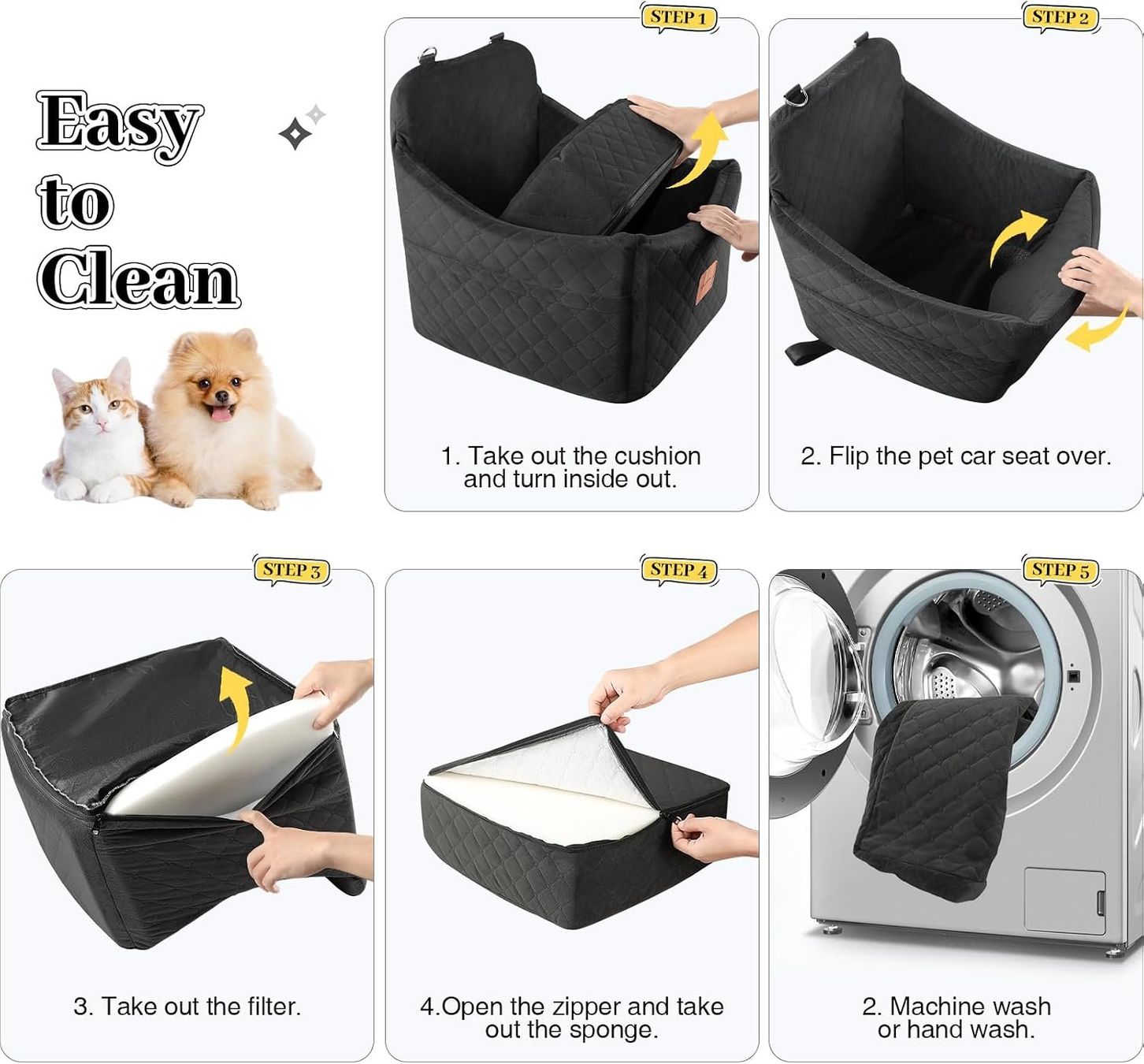 Niches, paniers: Hunde Autositz Memory Foam Waschbar mit Sicherheitsleine – Neuf avec emballage d'origine à Schaffhausen par Alvora 4