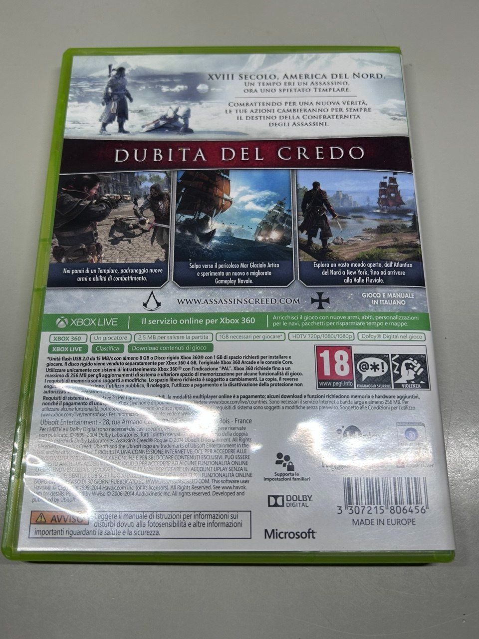 Microsoft Giochi: Assassin's Creed Rogue per Xbox 360 PAL – Usato da Giubiasco venduto da LorisVale 1
