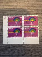 Schweiz Briefmarke Helvetia 50 Rp. Viererblock Top!
