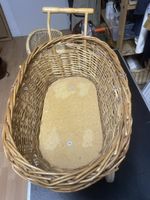 Kinderwagen Korbmöbel geflochten weiss braun