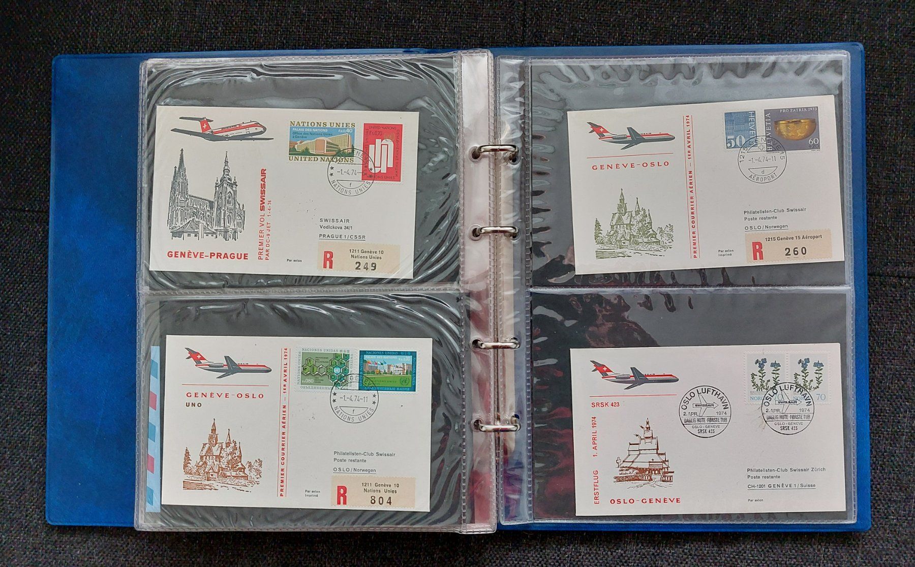 Tutti i francobolli: Div.Couverts u. Postkarten Fliegertruppen/Swissair – Usato da Brütten venduto da Tempest4 8