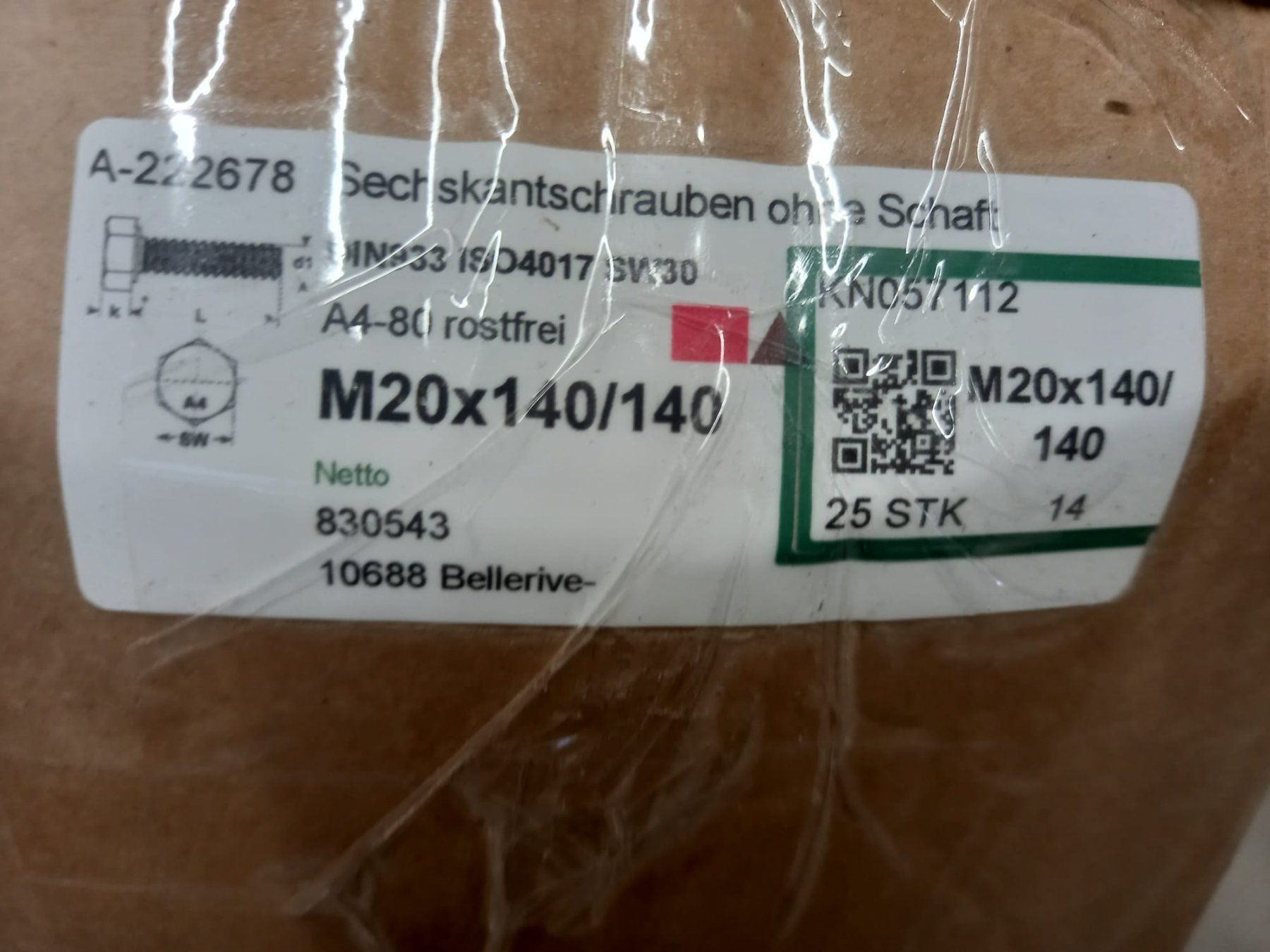 Tutti gli attrezzi: Schraube M20x140 A4 ohne Schaft – Nuovo e nell'imballaggio originale da Maschwanden venduto da stein856 5