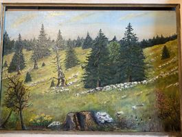peintre vallée de joux 36/27 signé le 1.2.1988 R Galay