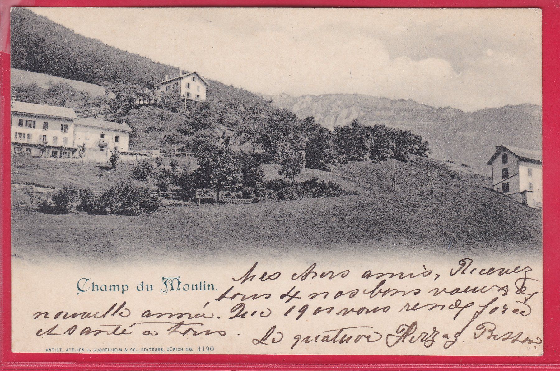 Cartoline postali: CHAMP DU MOULIN, 28.12.1900 – Usato da Oberrieden venduto da Gebirgsstelze