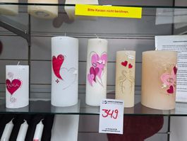 349 Posten Kerzen handbemalt aus Liquidation