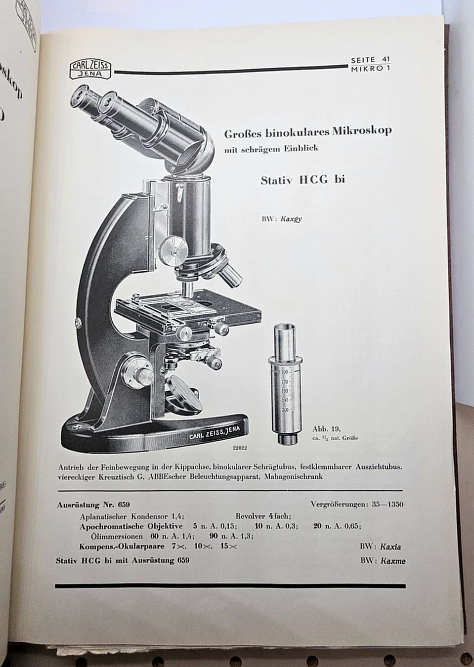 Bücher: Katalog ZEISS-MIKROSKOPE 1939 – Gebraucht aus Esslingen von Hombi3 2
