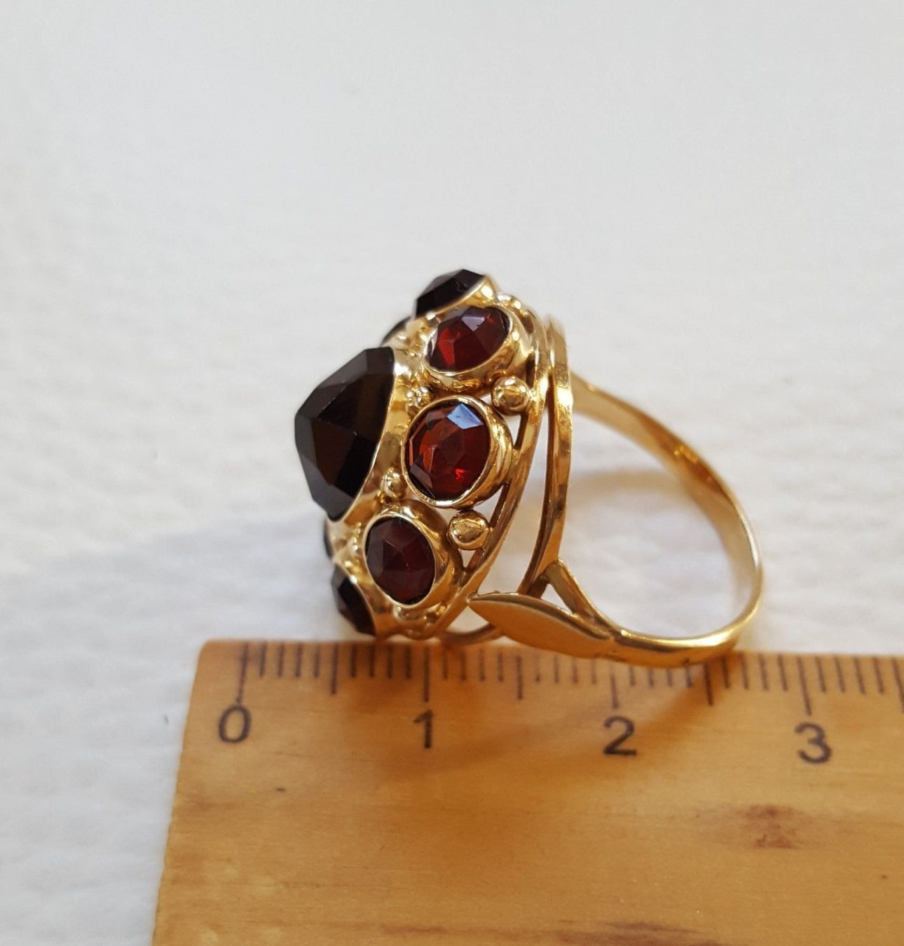 Anelli: Gold 585 Ring Mit Granaten – Usato da Wald ZH venduto da Dasilver 3