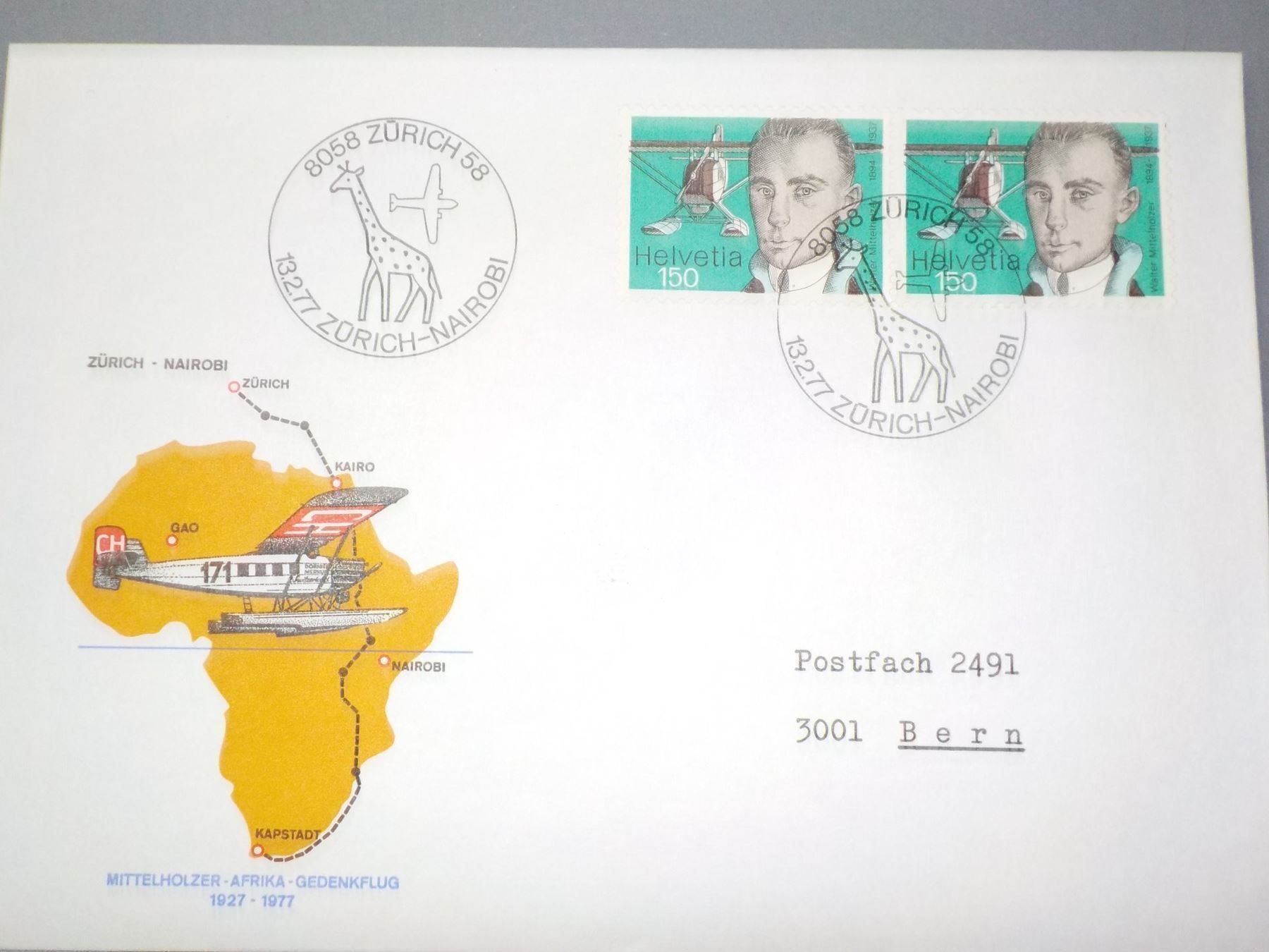 Tutti i francobolli: 1977, FDC, ZH-Nairobi Mittelholzer Geden – Nuovo (secondo la descrizione) da Muri b. Bern venduto da Ricardoverkauf