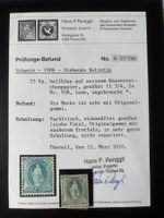 CH1906 - Helvétie debout - 25 cts bleu - Zu 93B * + certif
