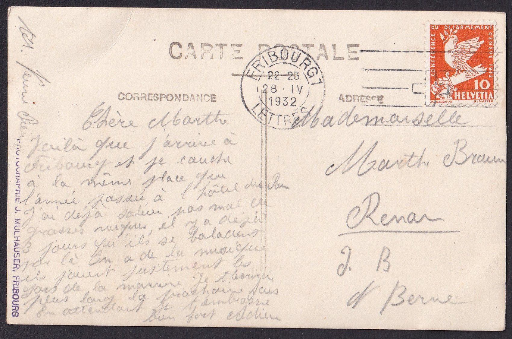 Cartes postales: Fribourg La Rue d'Or – D'occasion à Olten par clotaldi 1