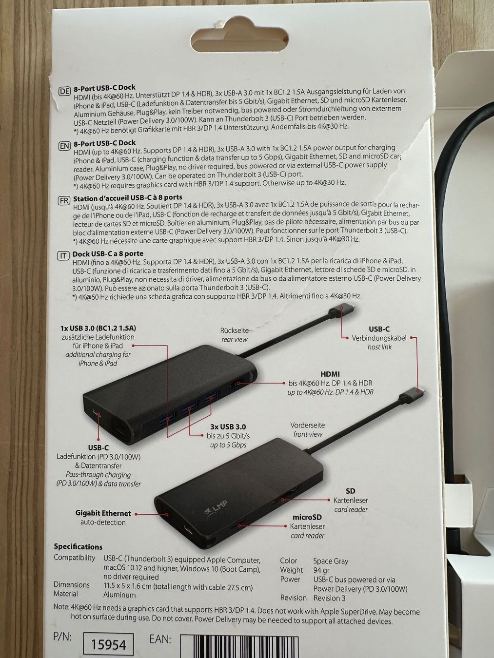 Hub & Switch: USB-C mini dock Multi ports LMP Multi HUB HDMI USB3 Ethernet – Nuovo (secondo la descrizione) da Lugano venduto da Mat_0_taM 3