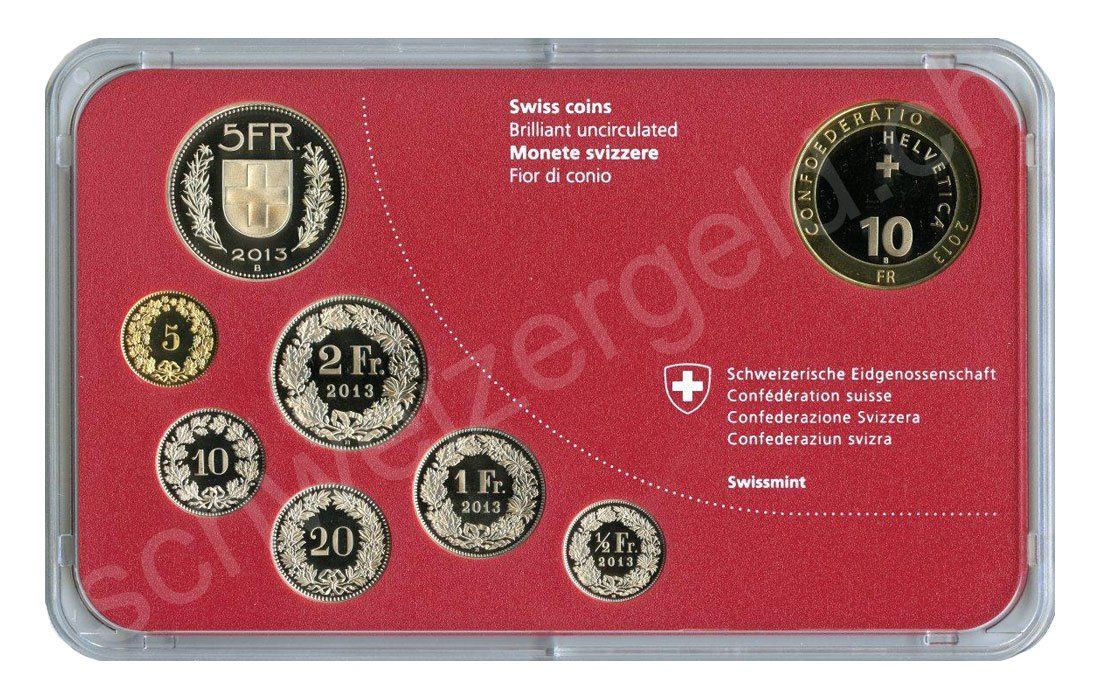 Tutti le monete: SET de monnaie suisse de 2013 non circulé FDC – Nuovo e nell'imballaggio originale da Fribourg venduto da Kiki020 1