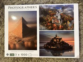 3x1000 Teile Puzzle Set: Pyramiden, Schlösser, Inseln