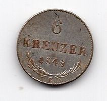 (790) Austria, 6 Kreuzer 1848 C, vz+