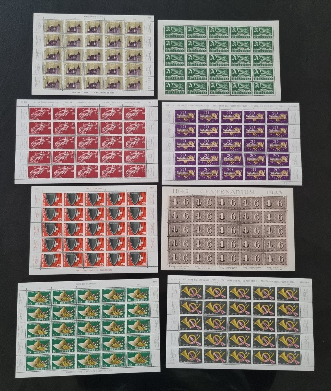 Tutti i francobolli: 8 postfrische CH Originalbogen ** – Nuovo (secondo la descrizione) da Gümligen venduto da Geniusbuy