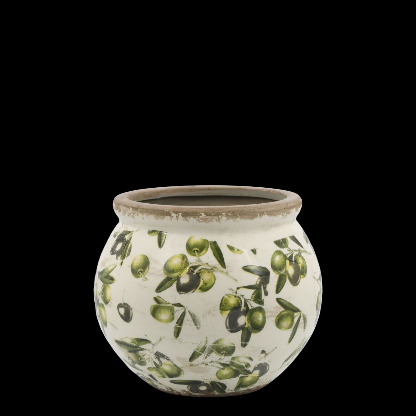 Vasi & Recipienti: Blumenvase/Übertopf Höhe 14 cm mit Olivenmuster – Nuovo e nell'imballaggio originale da Innertkirchen venduto da Glatthard-Interior 2