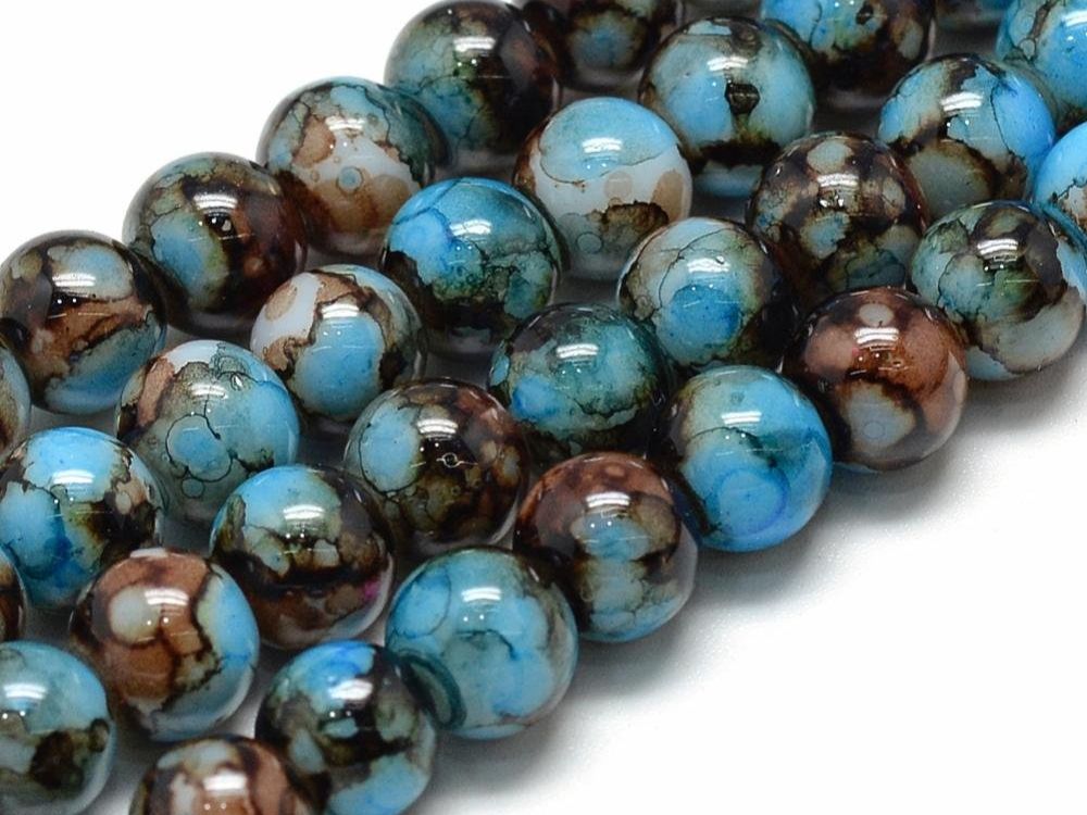 Perlen (unechte): Glasperlen Dodgerblue 6mm / 1 Strang ca. 145 Stk. – Neu und originalverpackt aus Stallikon von perlenliebe
