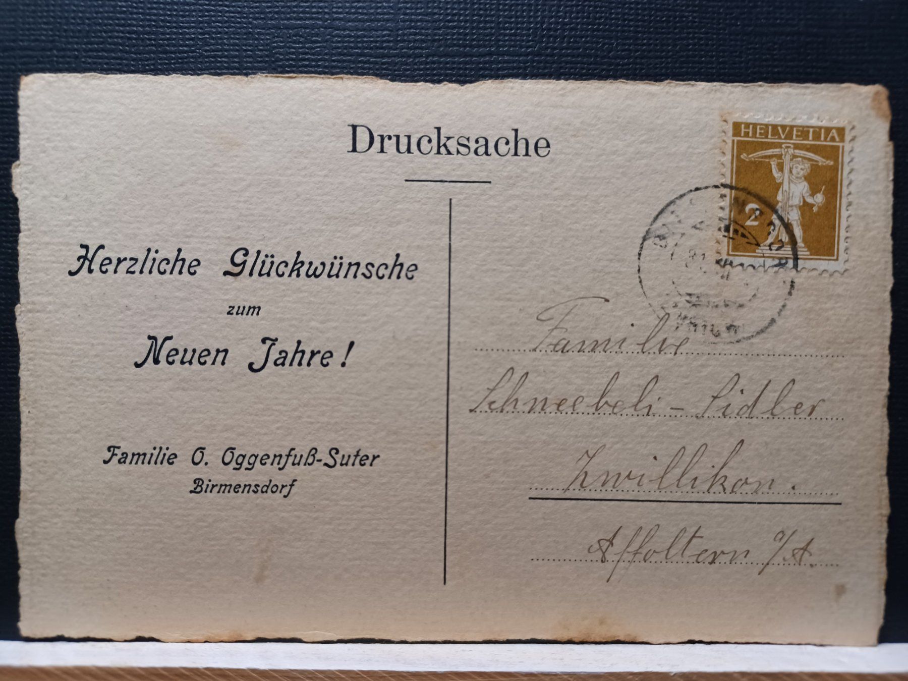 Ansichtskarten: ZH, Winterlandschaft, wo, Stempel Birmensdorf – Gebraucht aus Aarau Rohr von mgvw 2