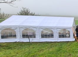 Partyzelt 5x8m, PVC weiss