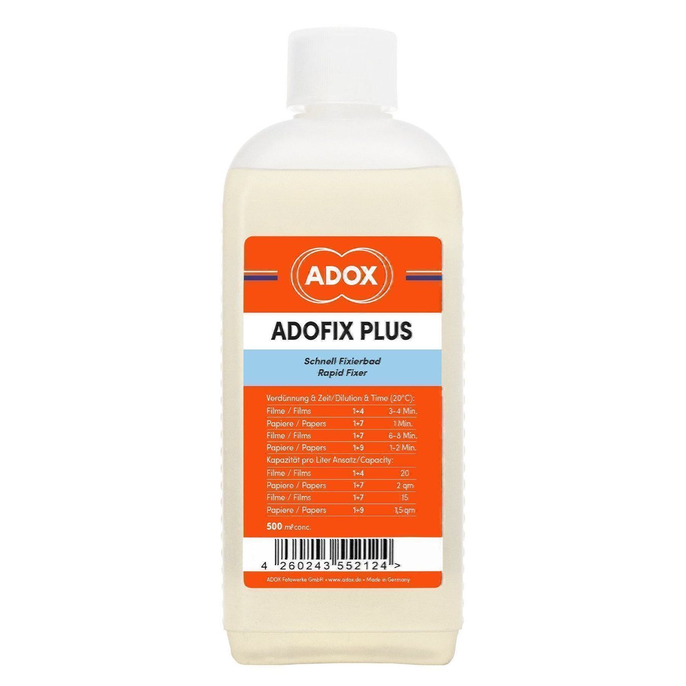 Laboratorio & Camera oscura: ADOX ADOFIX Plus Expressfixierer 500 ml – Nuovo e nell'imballaggio originale da Halden venduto da TopFoto