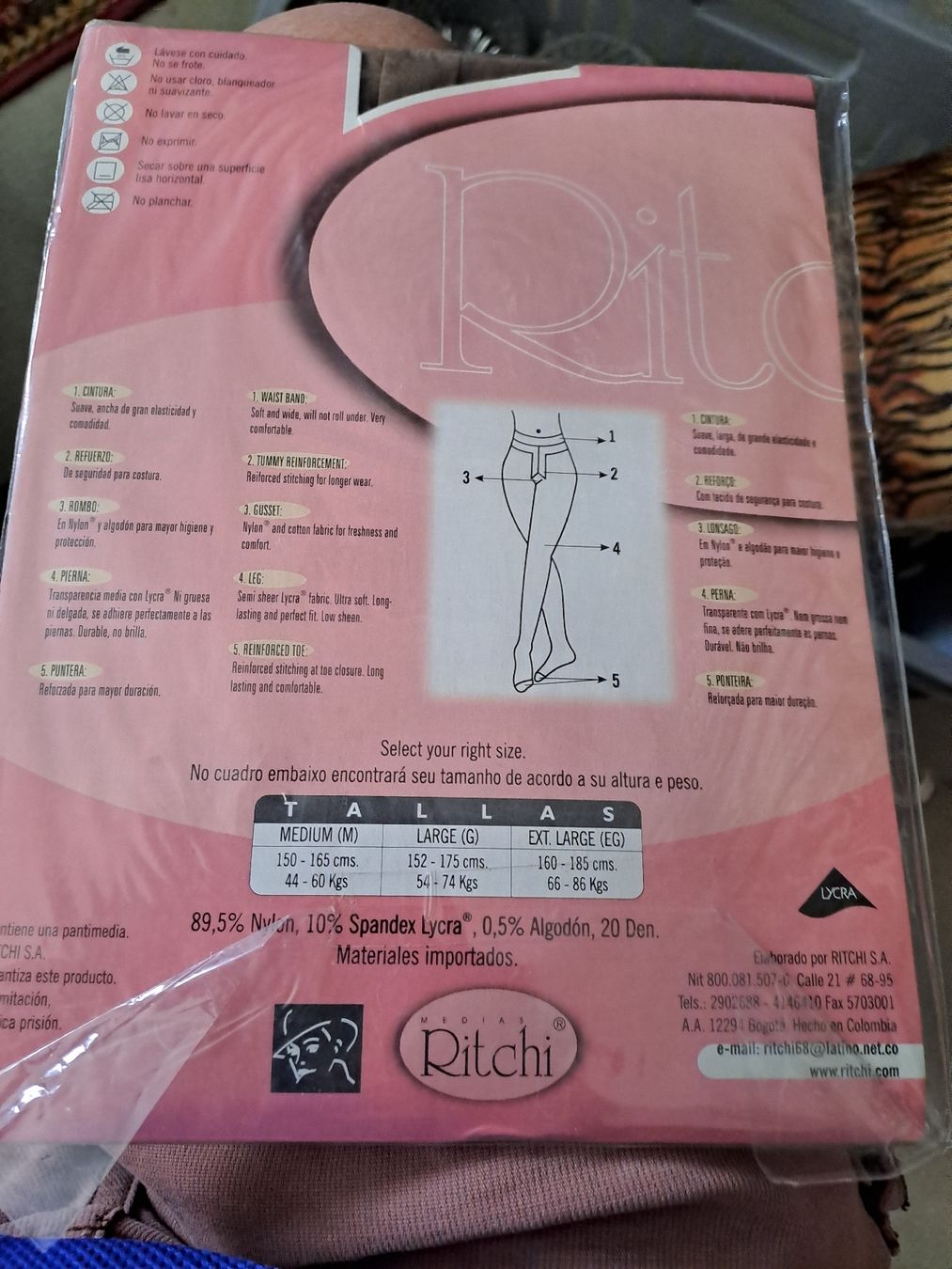 Calze & Collant: Ritchi Strumpfhose Grösse 20 transparent LYCRA neu – Nuovo e nell'imballaggio originale da Zürich venduto da Schoebi19 2
