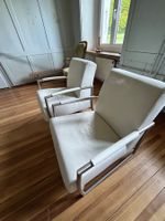 Edle Design Sessel, Echtleder, Weiss, Top Zustand, 2 Stk