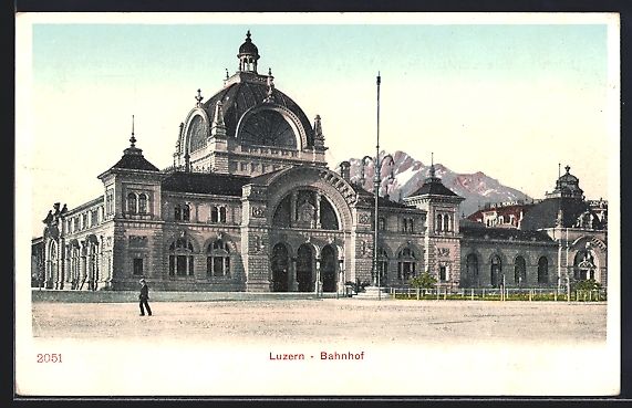 Ansichtskarten: AK Luzern, Blick auf den Bahnhof – Gebraucht aus Berlin von bartko-reher