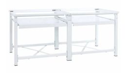 Plinth for Washing Machine with Sliding Shelves, White