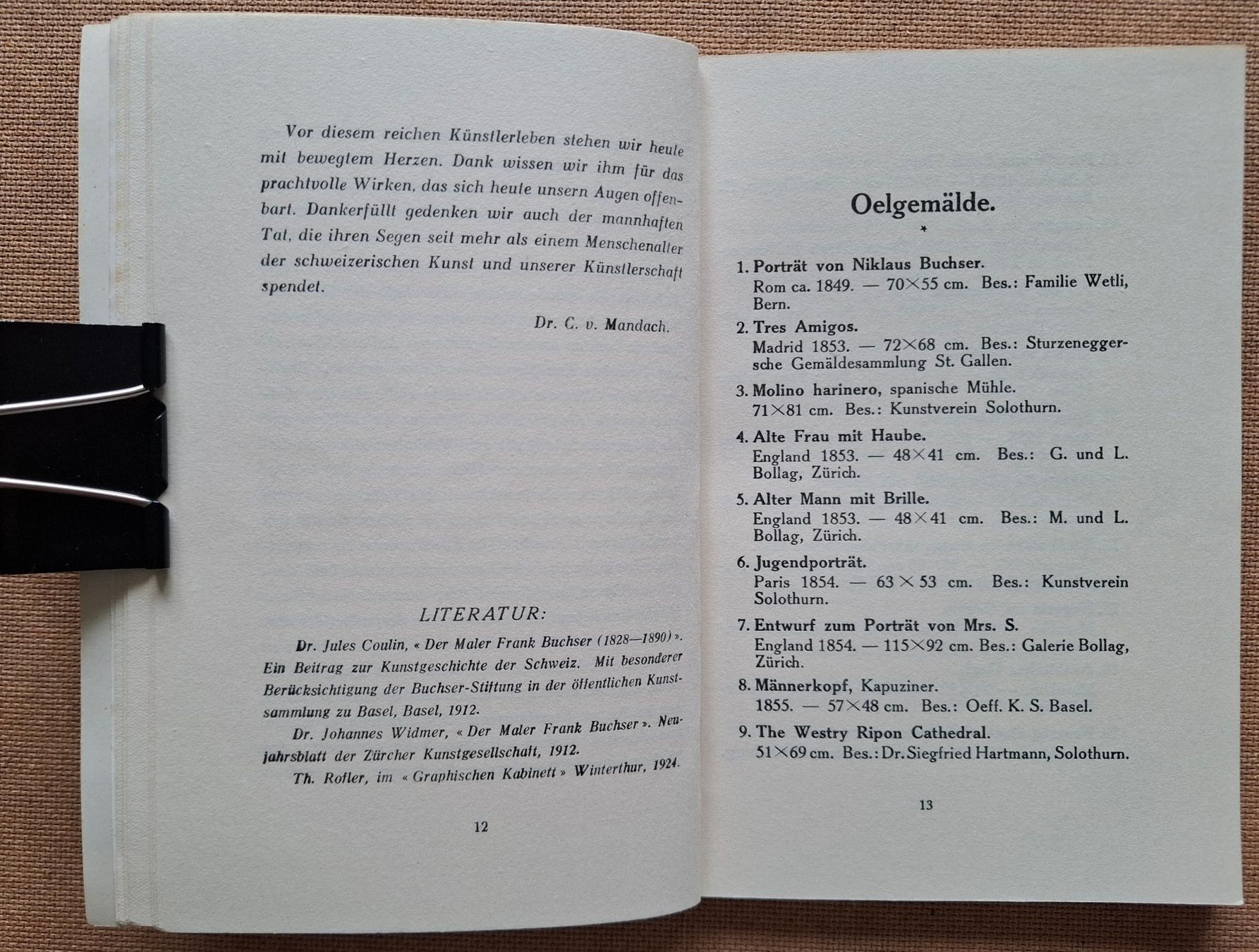 Libri: Cuno Amiet "Frank Buchser, Illustration" 1928, Katalog – Usato da Aarburg venduto da Rosen_Rot 4