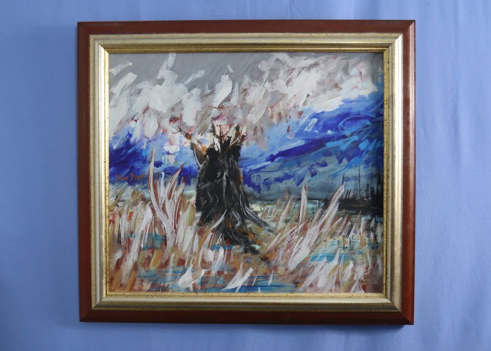 Olivier Bapst, Gemälde Landschaft mit viel Dynamik, signiert Kaufen