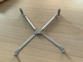 Laptop Stand X-frame silver metal 