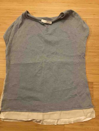 Fabiana Filippi top bleu/ gris avec de la soie