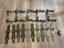 5 Türdrücker Garnituren Messing antik Gebrauchtware