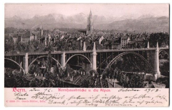 Cartes postales: Relief-AK Bern, Kornhausbrücke und die  – D'occasion à Berlin par bartko-reher
