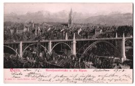 Relief-AK Bern, Kornhausbrücke und die 