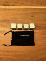 Whiskey stones set 4 pieces with black storage pouch