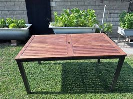 Gartentisch Holz/Aluminium  gepflegter Zustand