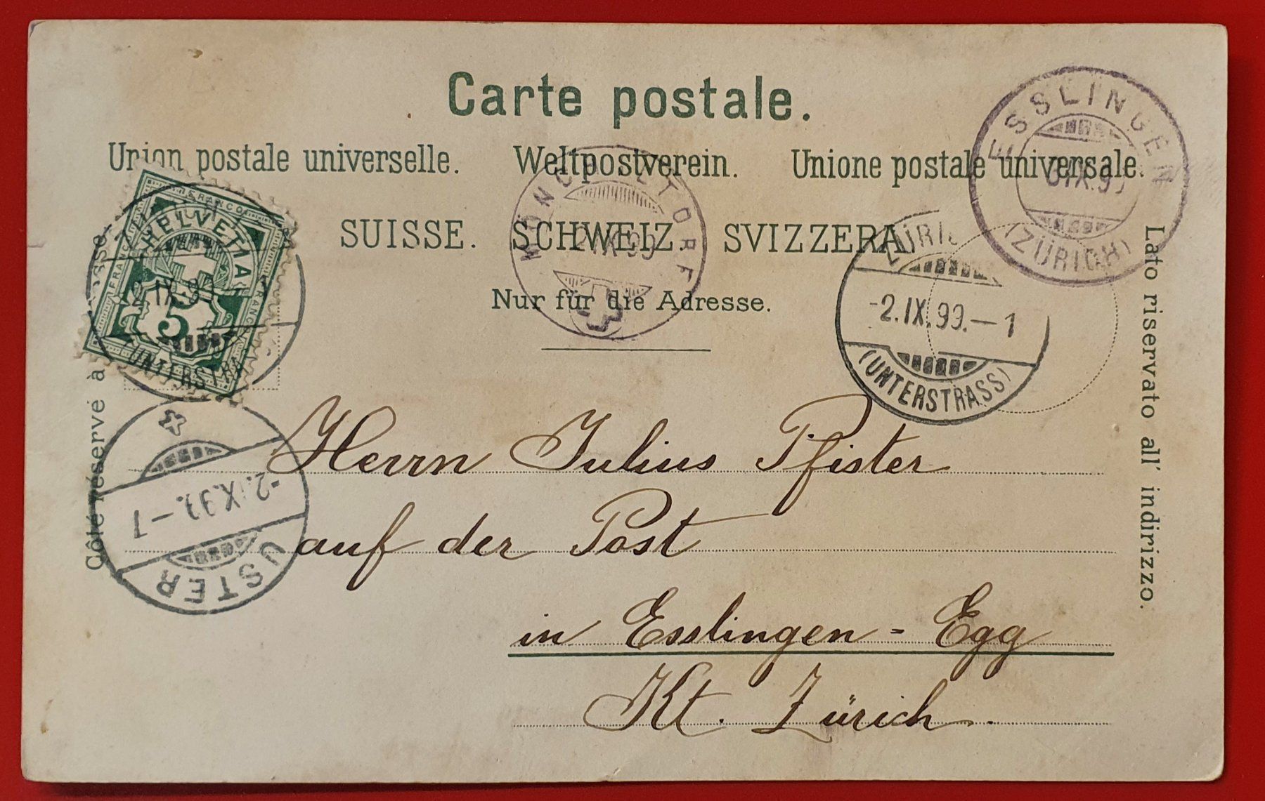Ansichtskarten: Gruss aus Zürich 1899 – Gebraucht aus Kreuzlingen von Rschweiz1 1