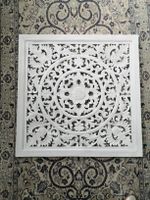 🤩GROSSES HOLZ MANDALA-BILD IN WEISS MIT BLUMEN-MOTIV