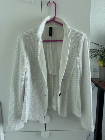 White Knit Blazer Jacket - Perfect for Spring/Summer