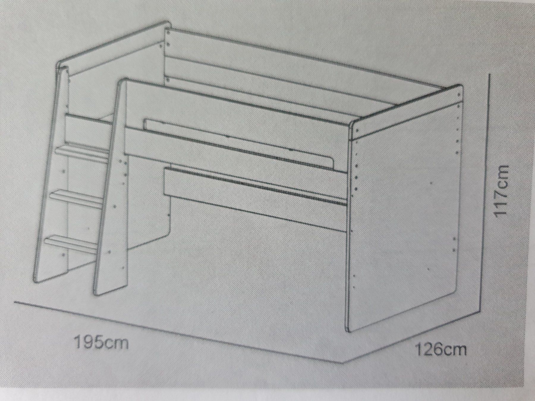 Letti: Lit bébé/mezzanine modifiable avec bureau et étagères. – Usato da Detligen venduto da Lapinsec 8