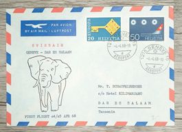 TR102 Enveloppe + Timbre Suisse 1968 Theme Aviation